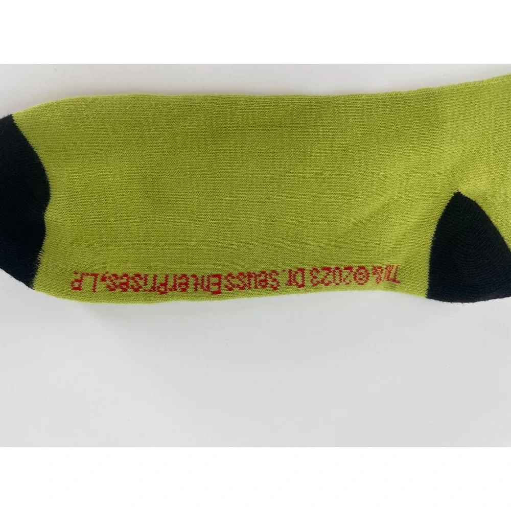 Dr. Seuss Grinch Crew Socks One Size Green Excellent Holiday Character 2023